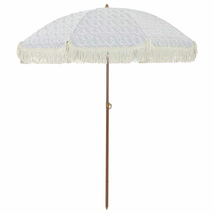 Moderne Parasol de plage Gris et blanc 160 x 160 x 196 cm Voile dombrage @EU15044