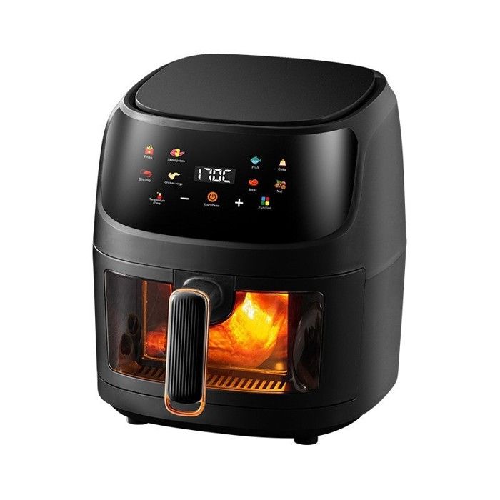 Friteuse sans Huile 5L 2400 W Diététique Jusquà 6 personnes 8 Programmes automatiques Air Fryer Ecran tactile digital - Uverbon