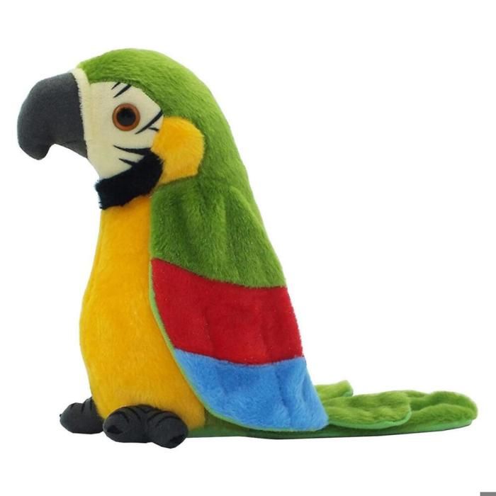 Perroquet parlant qui répète ce que vous dites Peluche animal Perroquet électronique Jouets en peluche Jouets pour perroquets