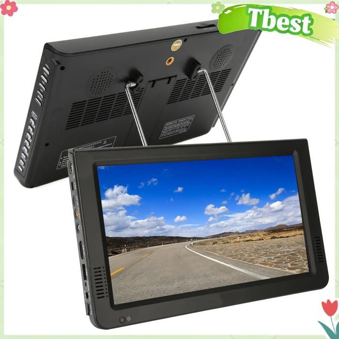 Tbest TV numérique portable ISDB TV Portable 10 pouces Tuner haute sensibilité Rechargeable LED TV numérique avec support video
