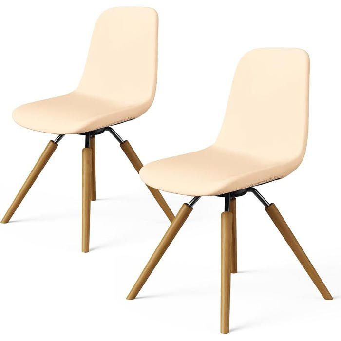 Housses de Chaise Salle à Manger Scandinave Extensible Universel 6 Pièces Beige Jaune Protège Chaise Lavable Hydr HOUSSE DE CHAISE