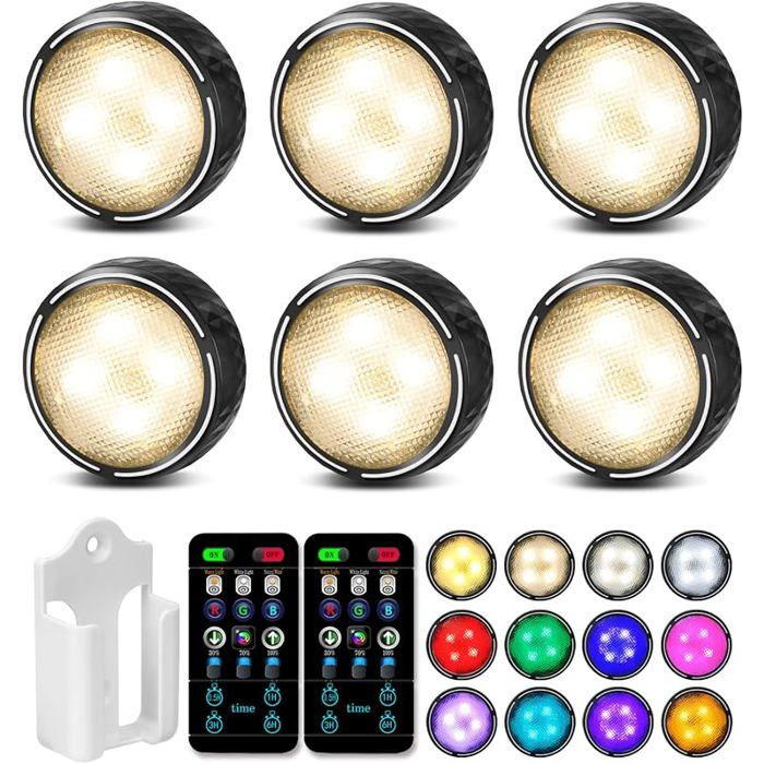 Lampe de Pcard par Batterie RGBW 16 Couleurs Dimmable Armoire Veilleuse LED Lampe à Led sans fils pour étagère ECLAIRAGE DE MEUBLE