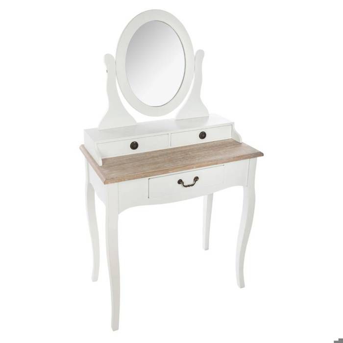 Coiffeuse Chrysa blanc 3 tiroirs - Atmosphera Créateur dintérieur
