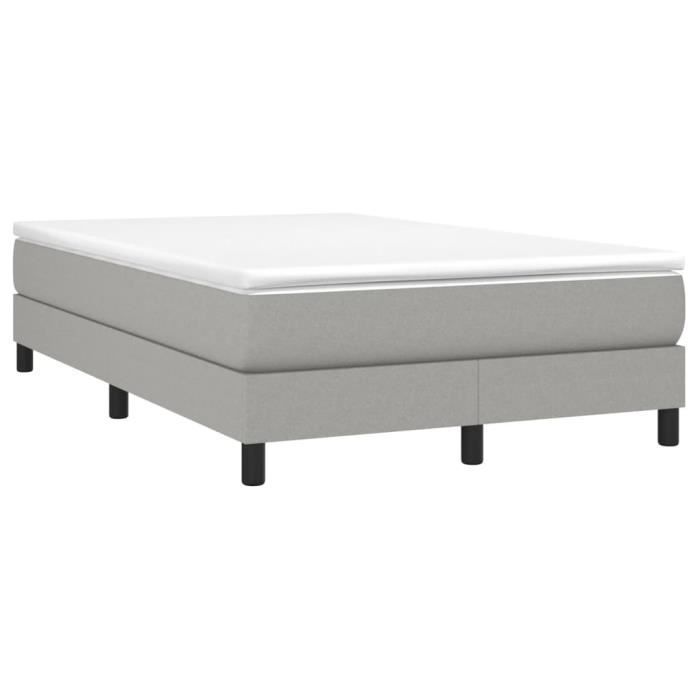 Sommier tapissier - AKOZON - 120x200 cm - Gris clair - Lattes de contreplaqué - Pieds robustes