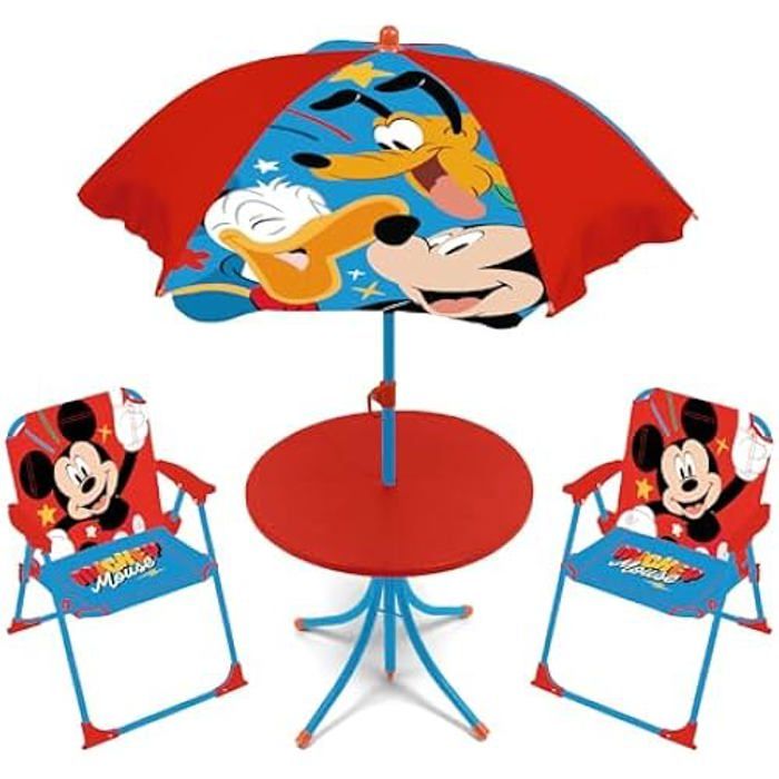 Ensemble de Table - ARDITEX - 2 Chaises - Parasol - Disney Mickey Ensemble de Table - ARDITEX - 2 Chaises - Parasol - Disney Mickey