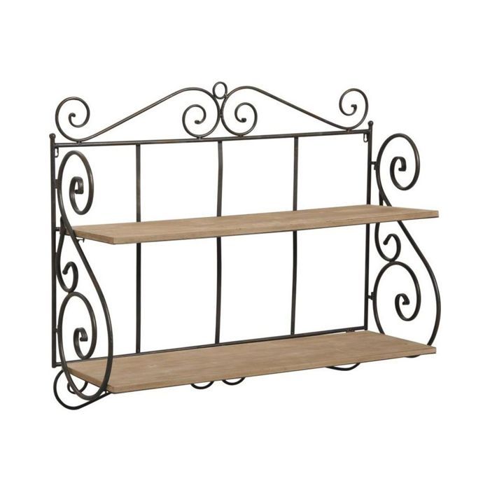 Etagere Murale Fer Forge Et Bois Achat Vente Etagere Murale
