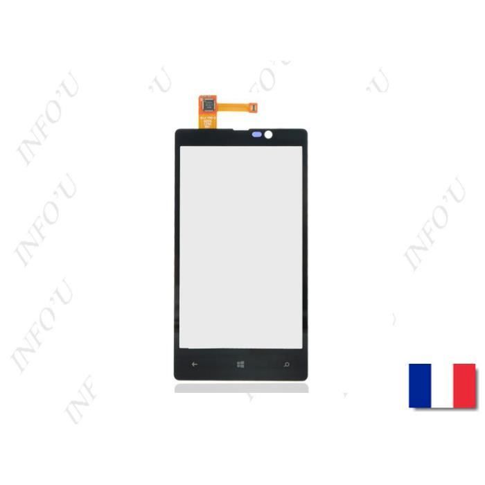 Ecran vitre tactile pour Nokia Lumia 820 noir stickers pré installé outils Ecran vitre tactile pour Nokia Lumia 820 noir stickers pré installé outils