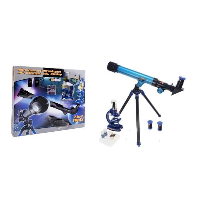 Kit Microscope + Telescope 19 Pièces 450x et 40x Trepied Etoile