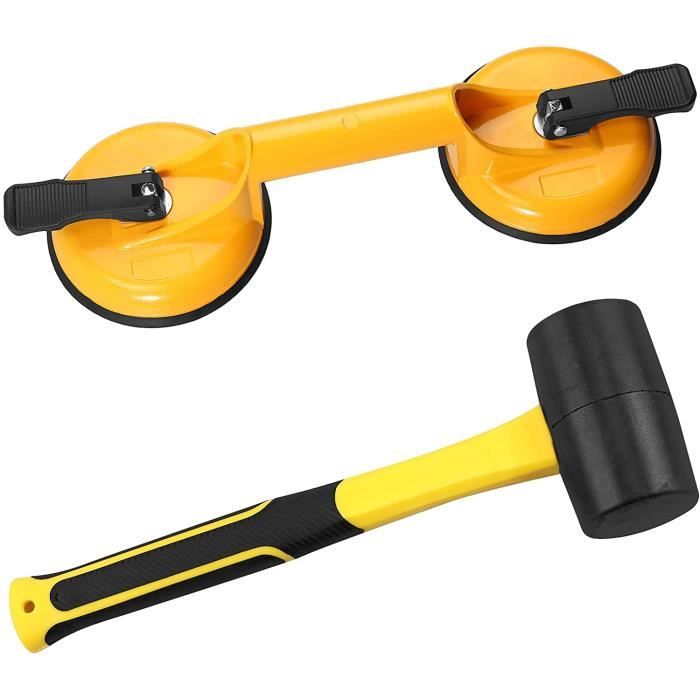 2 Ventouses De Levage 8 Pouces (220 Kg) - Pour Carrelage, Verre, Meubles, Avec Boîte à Outils