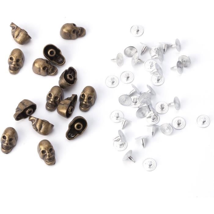 Lot De 30 Rivets Métal Western – Têtes D’Aigle 13mm – Argent Antique – Pour Sacs/Ceintures