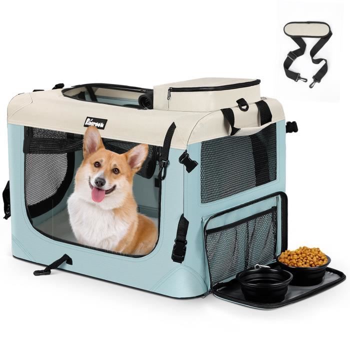 Sac de Transport Portable pour Chiens, 70 x 52 x 52 cm, Caisse de Transport Pliable, Grand pour Animaux de Compagnie, Couleur