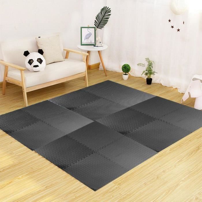 Tapis Mousse Puzzle 6 Dalles - EVA Écologique 63x63x1.2cm, Sans BPA, Pour Gym Ou Enfants