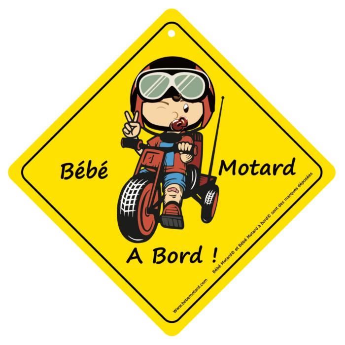 Plaque Panneau Voiture Bébé Motard à Bord Personnalisable Photo Texte  Dessin R1 avec 2 ventouses : : Produits Handmade