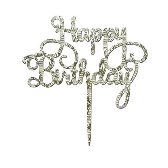 Nouveau Joyeux Anniversaire Acrylique Gateau De Decoration Interieure Topper Argent Gold Party Supplies Decor Qt7131 Cdiscount Maison