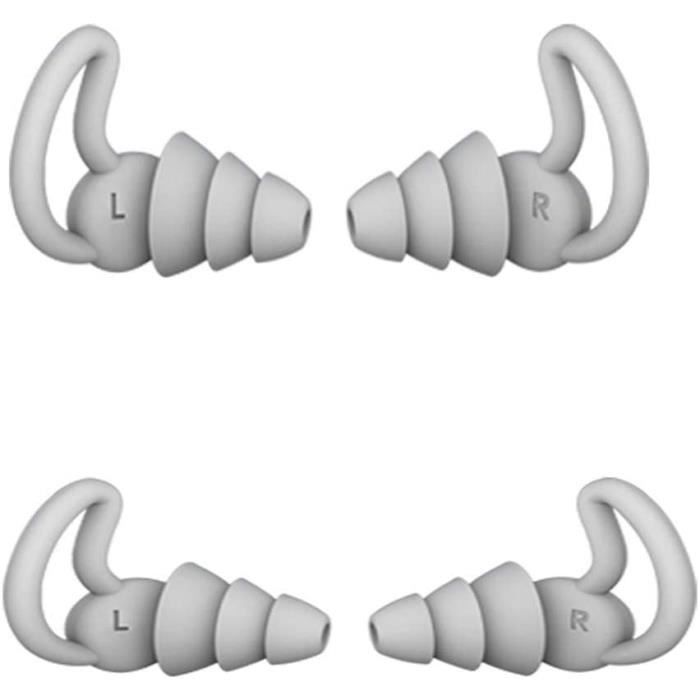 Bouchons D'Oreilles Réduction Bruit 35dB - Silicone Bébé Ajustement Personnalisé 8 Embouts - Orange Track