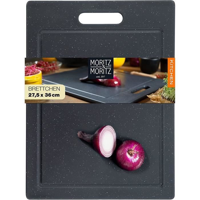 Planche à Découper Plastique Noire 36x27cm - Sans BPA - Pour Légumes, Fruits Et Viande