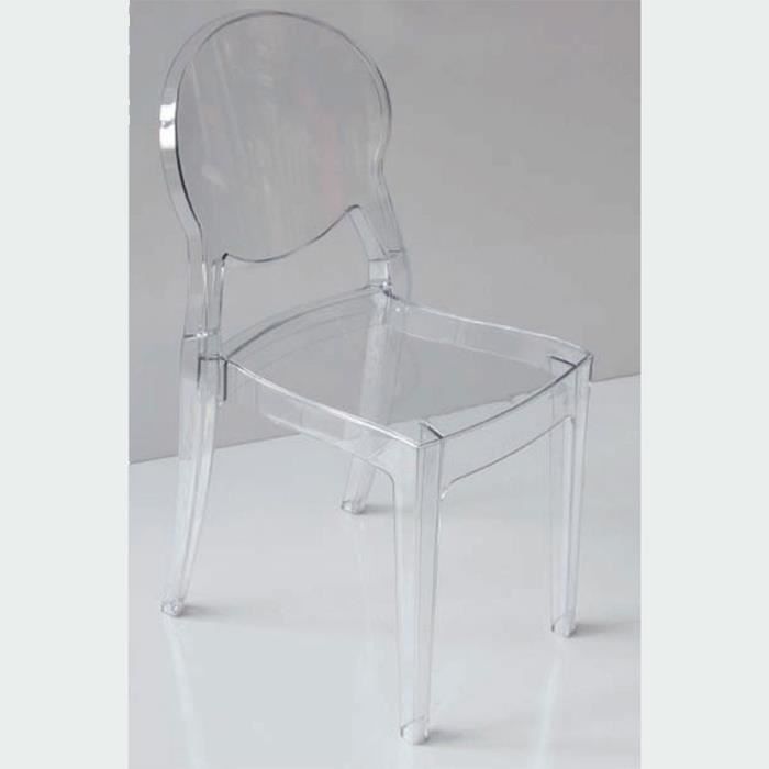 chaise salle à manger transparente clarice (lot de 4)