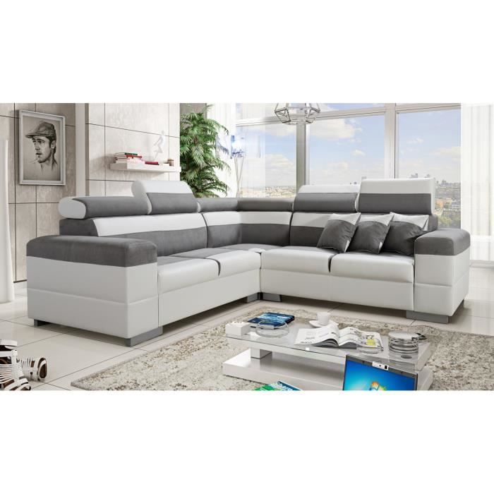 Canapé Dangle Colorado Gris Et Blanc Avec Têtières