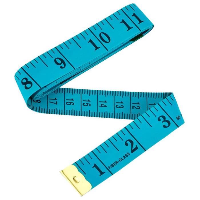 Mètre ruban de couture souple sur le côté,150 cm (bleu)[~443 ...