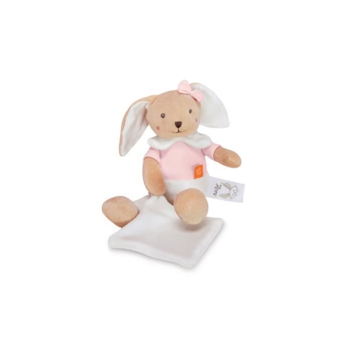 Doudou Lapin Bio - BABYNAT - 30 cm - Rose