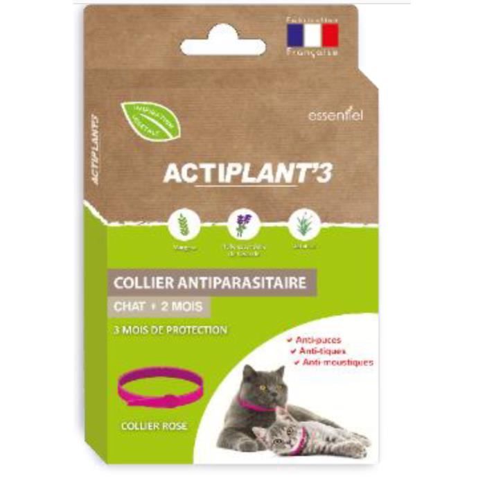 Actiplant 3 Chat Collier Antiparasitaire Rose Cdiscount
