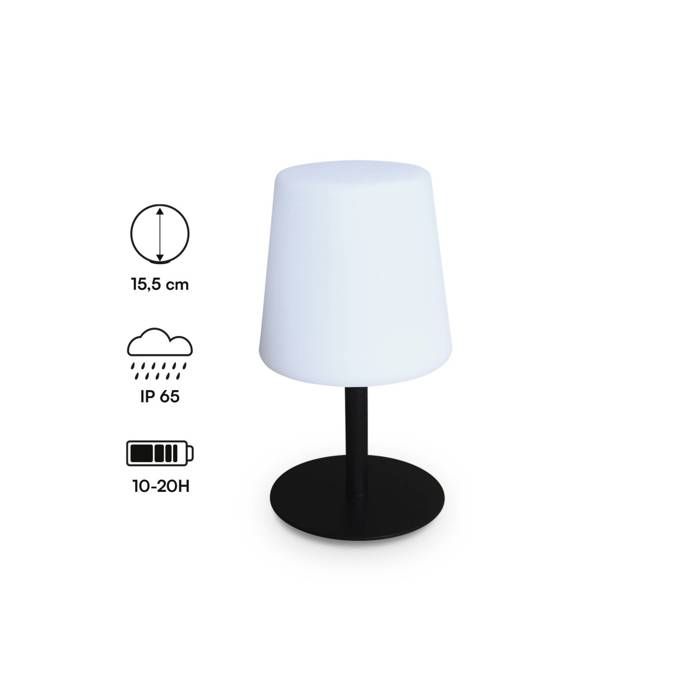 lampada s color - lampe de table led de 28cm noire - lampe de table décorative lumineuse. ø 16cm