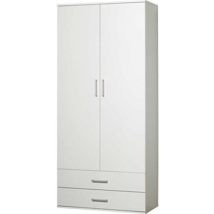 Armoire de rangement Ronny avec compartiment pour aspirateur blanc. Dimension 80.00 x 39.00 x