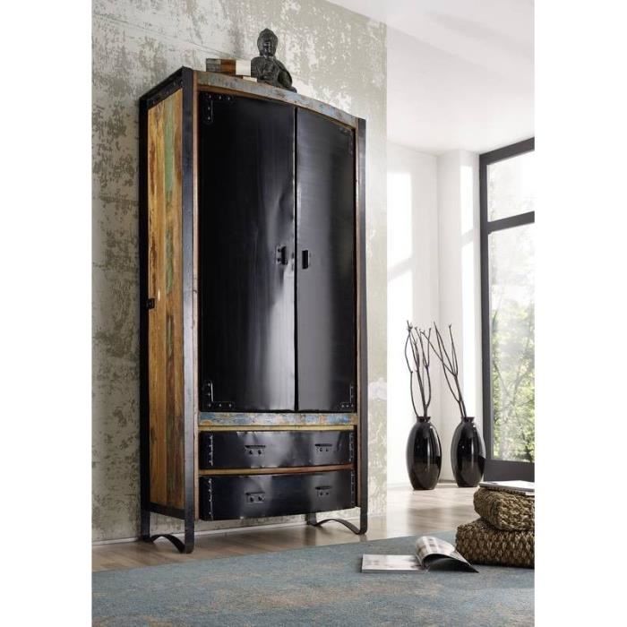 Armoire industrielle en bois recyclé - Recycled