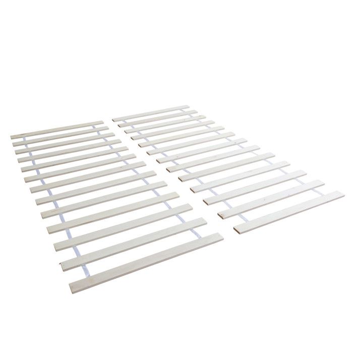Sommier à lattes enroulable 160 x 200 cm en pin massif 26 lattes – sommier à lattes enroulable robuste pour lit double