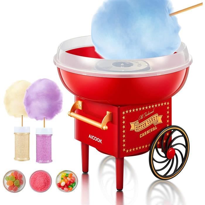 Machine à Barbe à Papa,500W Électrique Candy Floss Maker pour Maison et Fete Foraine Anniversaire Enfant Blanc 