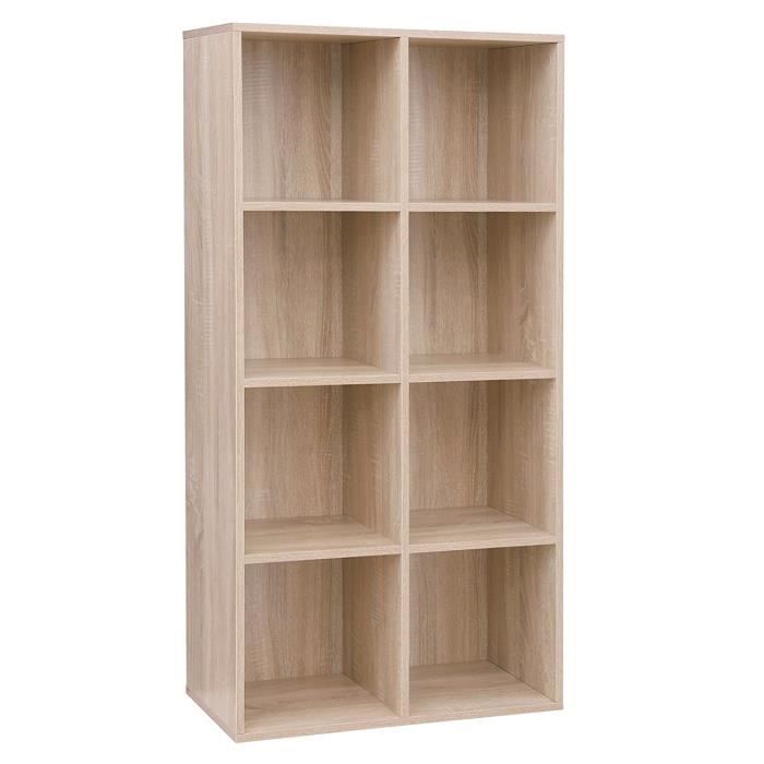 Bibliotheque A 8 Casiers En Bois Etagere De Rangement Armoire
