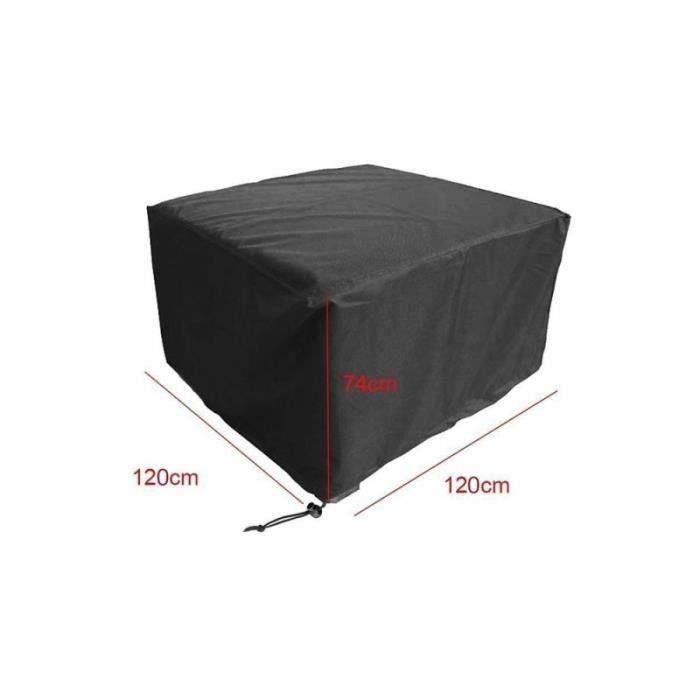 Housse Bâche de Protection étanche pour Mobilier de Jardin 120x120x74cm Couverture en Oxford Tissu Anti-uv pour Salon de Jardin