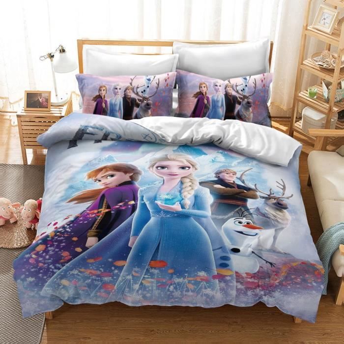 Parure de lit une place Reine des Neiges - Disney