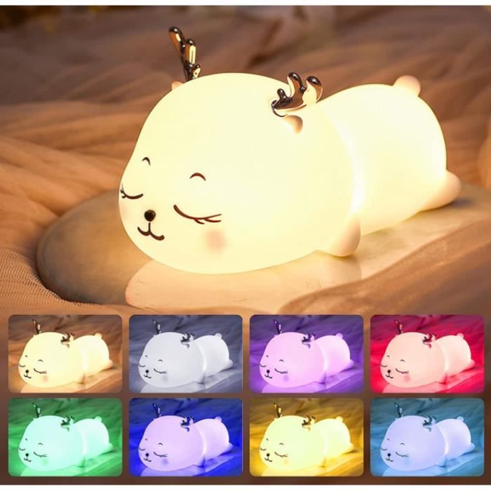 Veilleuse Bebe,Veilleuse Enfant Rechargeable LED,Lampe Cerf Multicolore  avec ContrôLe Tactile - Cdiscount Maison