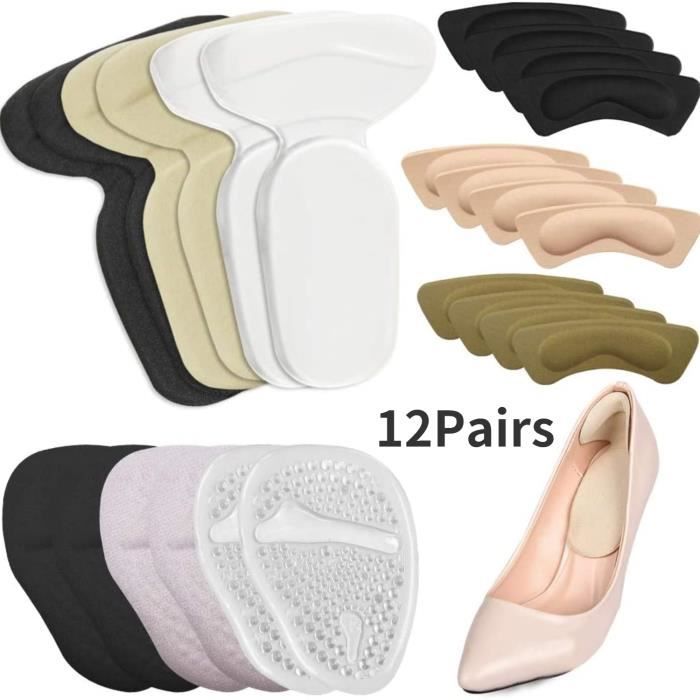 4 Paires Coussinets Talon Auto-adhésifs - Semelles Anti-ampoules Pour Chaussures Trop Grandes