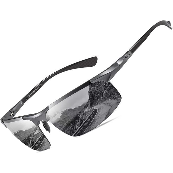 Lunettes soleil polarisées en fibre de carbone pour hommes