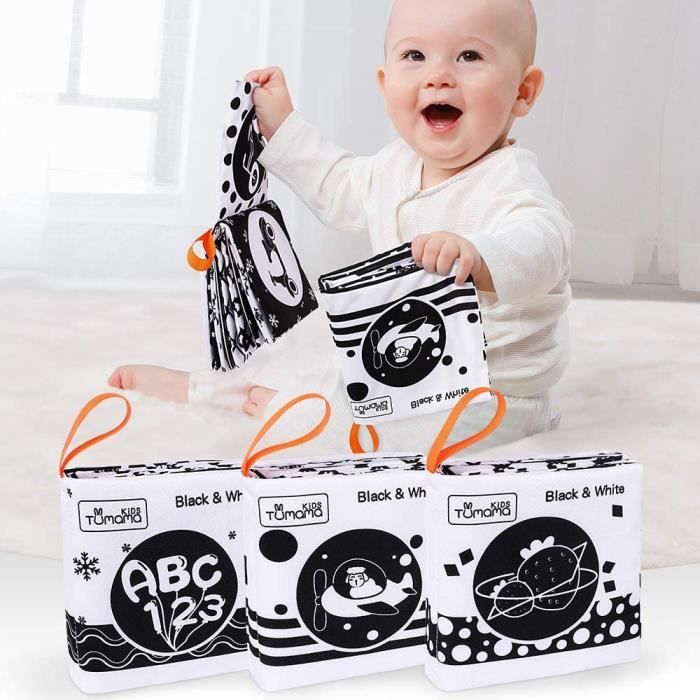 Jouets D Activite Et De Developpement Tumama Livres En Tissu Doux Pour Bebes Jouets Pour Nouveau Nes Livre Froisse Noir Cdiscount Puericulture Eveil Bebe