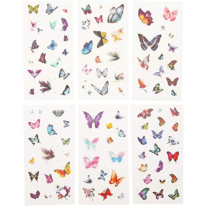 12 paillettes papillons en plumes environ 4cm 6 couleurs assort