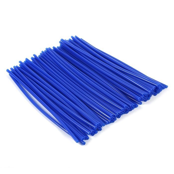72 pcs Couvre Rayon Moto Protège Jante Moto Couvre-jante pour Roues Réfléchissants Universel Noir 