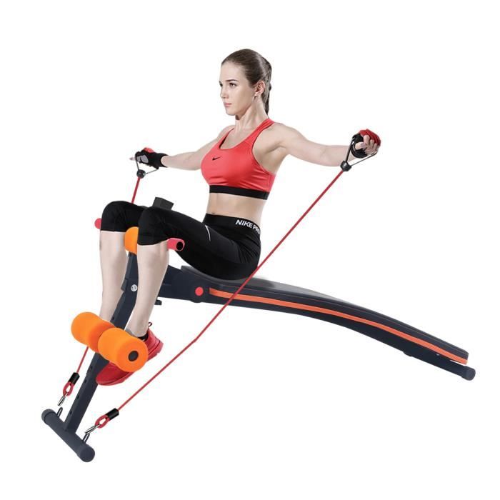 Ise Banc De Musculation Pliable Pour Abdominaux Et Dorsaux Banc D Entrainement Avec 2 Sangles Elastiques Reglable Prix Pas Cher Cdiscount