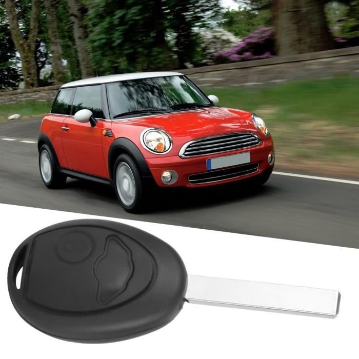 Drfeify couvercle de coque de clé Coque de protection pour clé à distance de voiture noire 2 boutons pour MINI One Cooper S R50