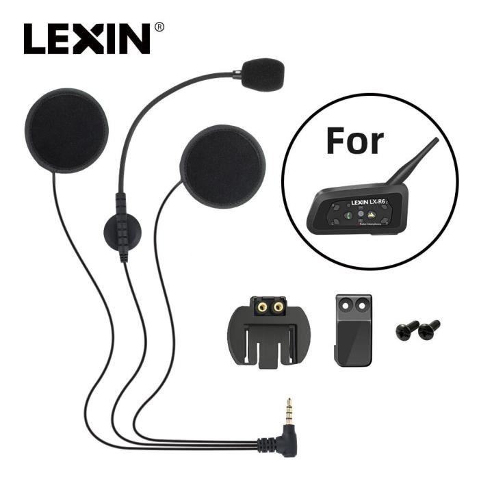 Intercom - Lexin - Oreillette Bluetooth Moto - Bleu - Ensemble Accessoires Casque - Universel