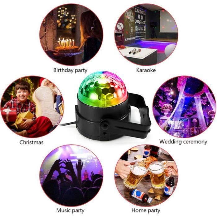 Projecteur Lumière DJ Disco 32 Modes – Mini Lampe Stroboscopique USB, Pour Fête, Anniversaire, Bar, Maison