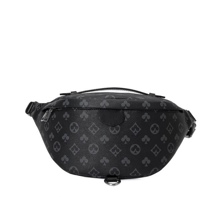Sac De Poignet Homme En Cuir Véritable - Noir, 2 Compartiments Zippés, Dragonne Pratique - 8