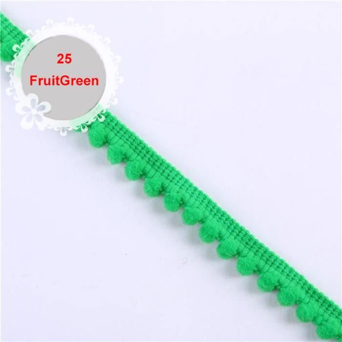 Ruban Bordure Pompon 5mm - 10 Yards (environ 9 M) - Blanc - Pour Couture, Décoration Vêtements, Rideaux, Coussins