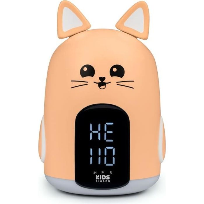 Réveil & Veilleuse Mia le chat BIGBEN 3 mélodies Intensité lumineuse réglable Affichage heure