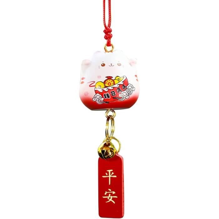 SUPERFINDINGS 2 Pièces Porte-clés Chat Porte-bonheur Monnaie Des Cinq Empereurs Feng Shui Coins Porte-clés Maneki Neko Porte-bonheur DIY Décoratif