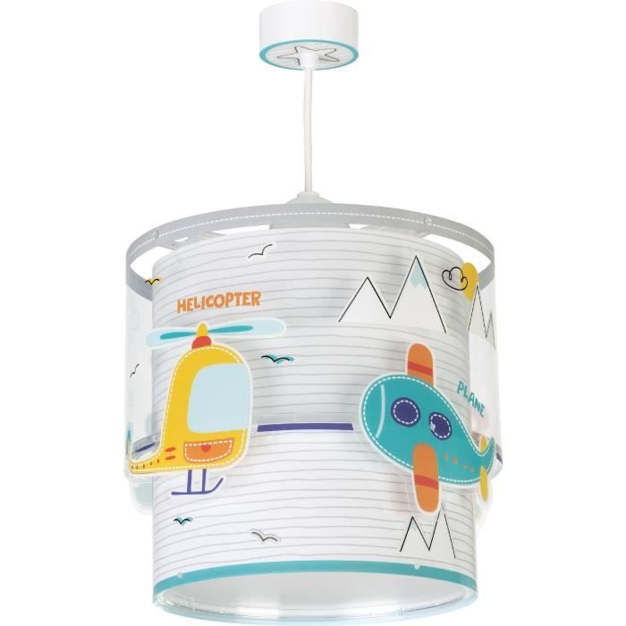 Lustre Avion Crocodile Dalber - Suspension Enfant - E27 15W LED - Décoration Chambre Originale