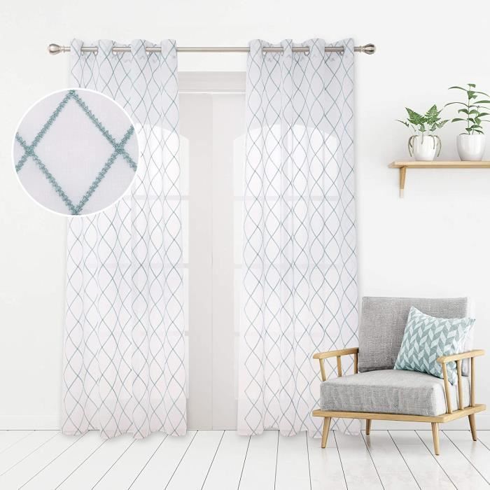 Deconovo Lot De 2 Rideau Chambre Bebe Rideaux Voilages Broderie Effet Lin A Motif A Oeillet Voilage Vert 140x1cm Cdiscount Maison Deconovo Lot De 2 Rideau Chambre Bebe Rideaux Voilages Broderie Effet Lin A Motif A Oeillet Voilage Vert 140x1cm Cdiscount Maison
