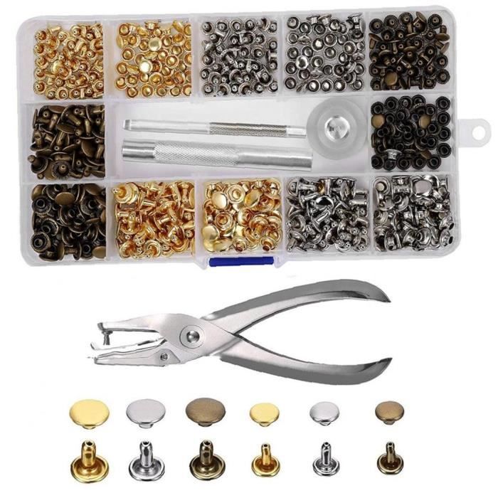 Kit d'outils en cuir Rivets en cuir Rivet Double Cap Rivet TUBULAIRE